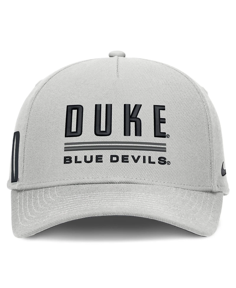 Nike Men's Gray Duke Blue Devils 2026 Sideline Dri-fit Rise Adjustable Hat