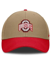 Men's and Women's Nike Beige/Scarlet Ohio State Buckeyes Primetime Rise Dri-fit Adjustable Hat