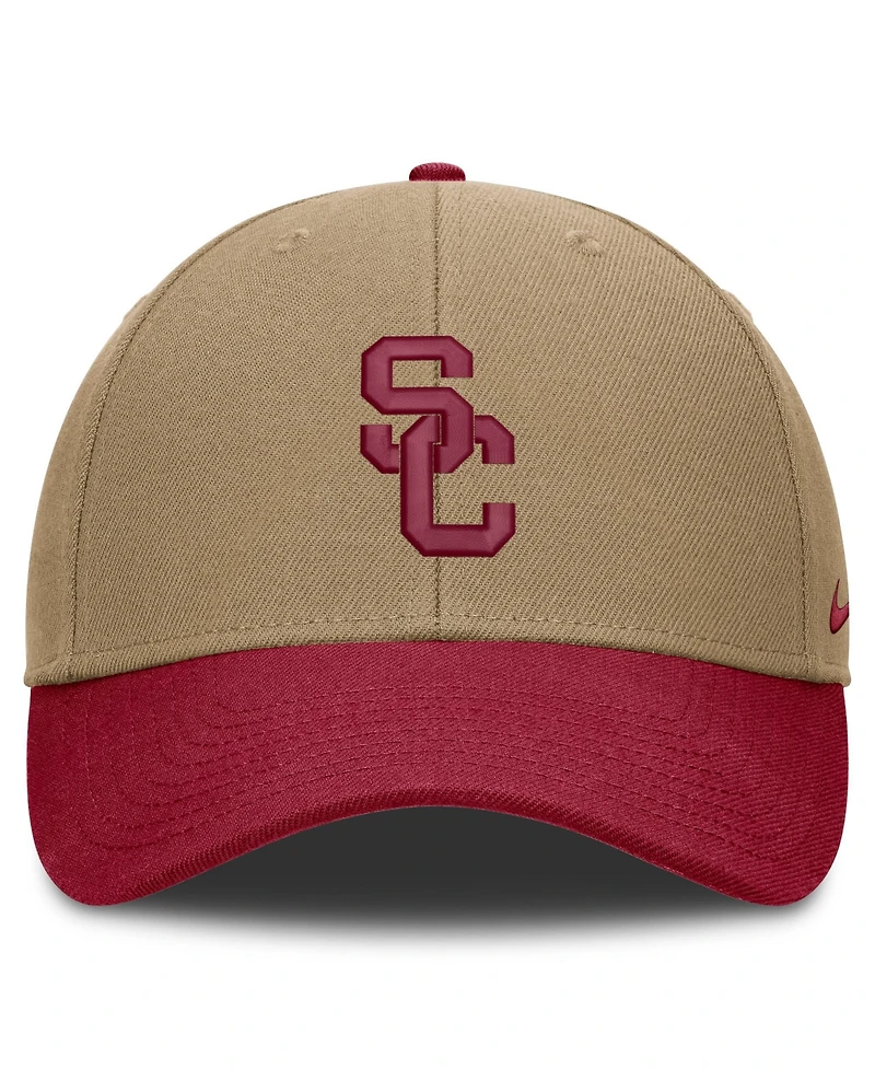 Men's and Women's Nike Beige/Cardinal Usc Trojans Primetime Rise Dri-fit Adjustable Hat