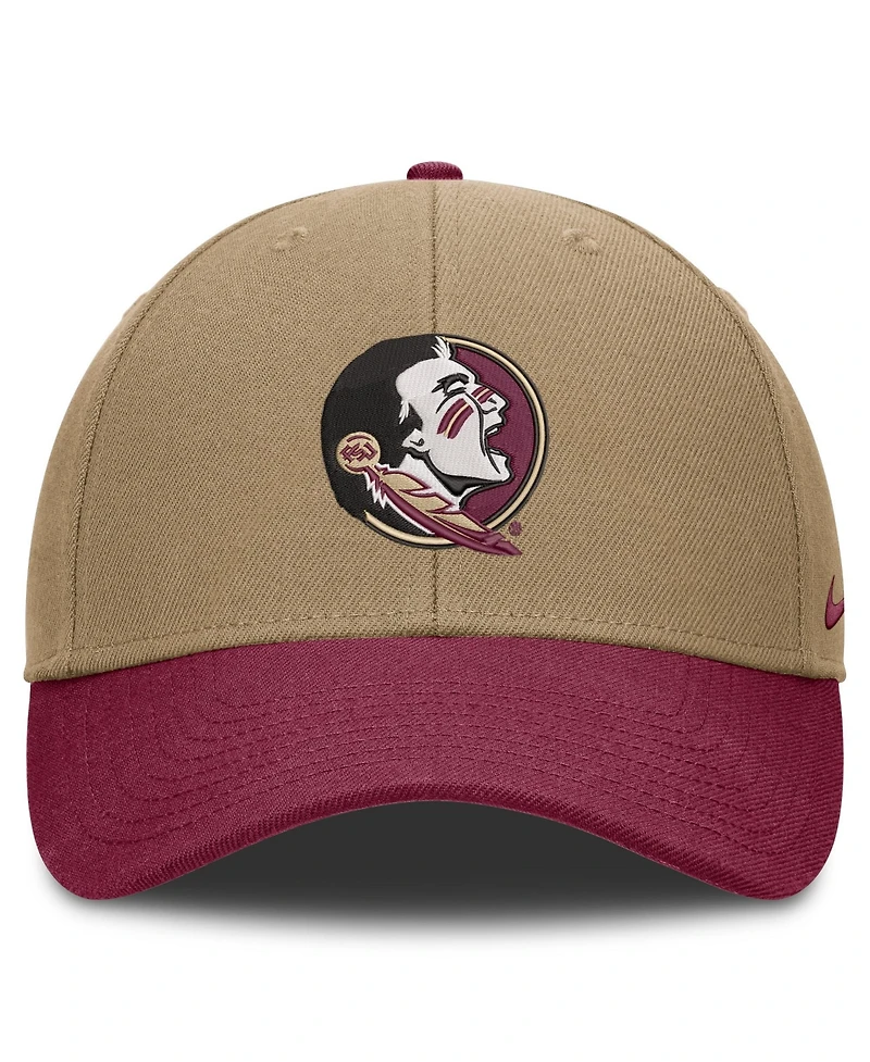 Men's and Women's Nike Beige/Garnet Florida State Seminoles Primetime Rise Dri-fit Adjustable Hat