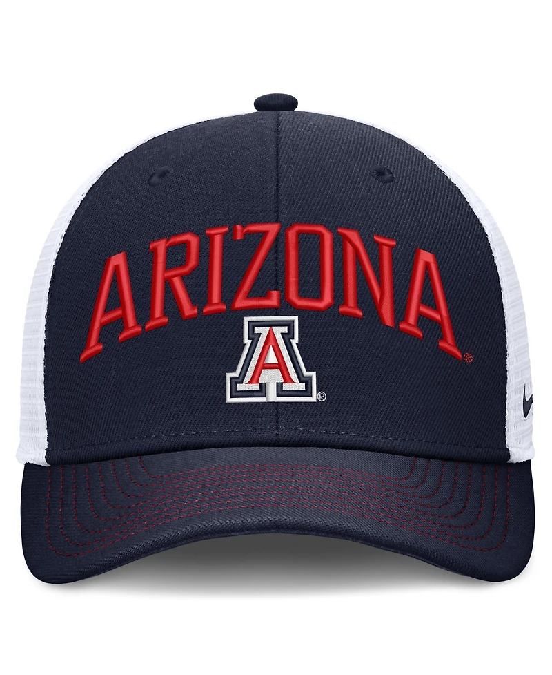 Nike Men's and Women's Navy/White Arizona Wildcats Primetime Arched Trucker Adjustable Hat
