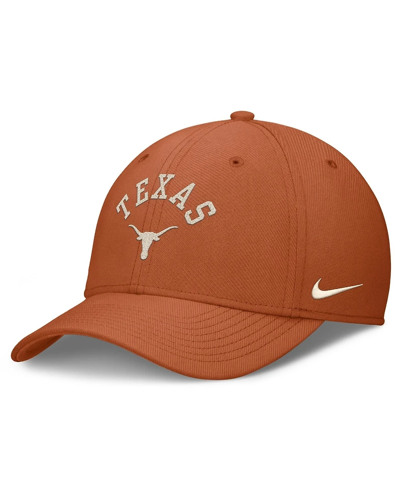 Nike Men's Texas Orange Longhorns Campus Prep Chained Arched Swooshflex Flex Hat