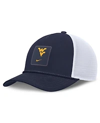 Men's and Women's Nike Navy West Virginia Mountaineers 2026 On-Field Gameday Rope Trucker Adjustable Hat