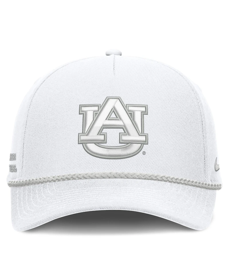 Nike Men's and Women's White Auburn Tigers Rope Rise Adjustable Hat
