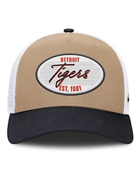 Men's Nike Khaki/Navy Detroit Tigers Rise A-Frame Trucker Adjustable Hat