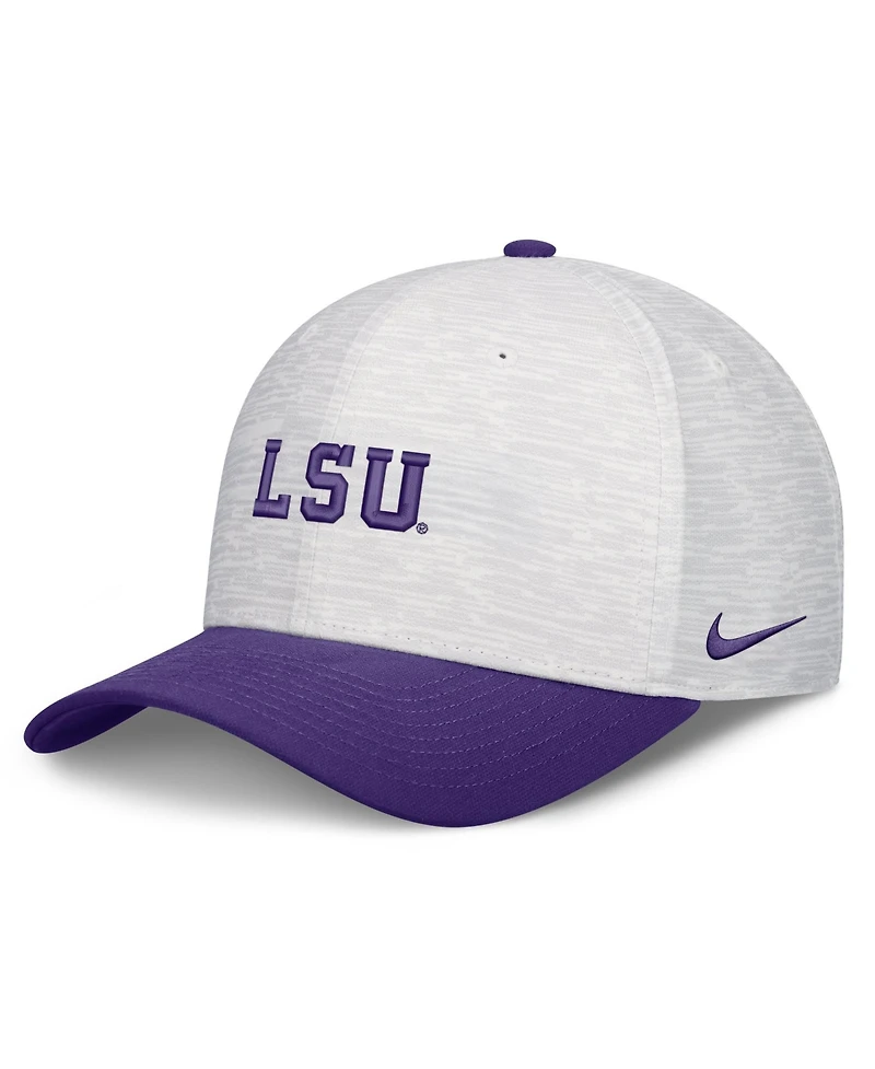 Nike Men's and Women's White/Purple Lsu Tigers Primetime Rise Adjustable Hat