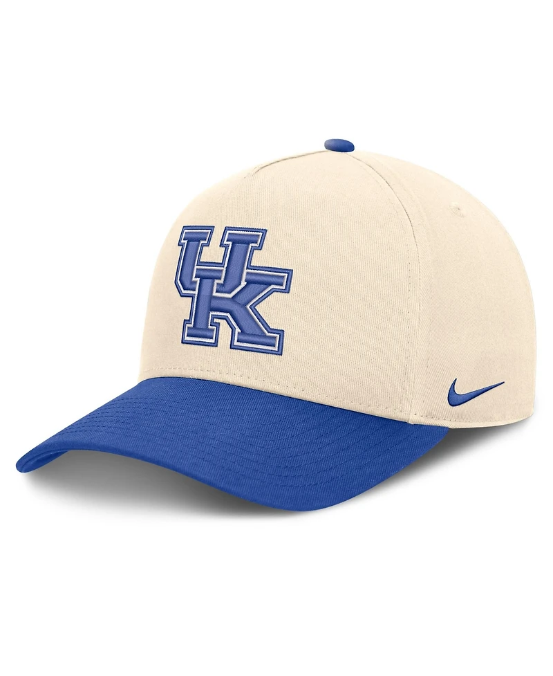 Nike Men's and Women's Natural/Royal Kentucky Wildcats Campus Prep Rise Adjustable Hat