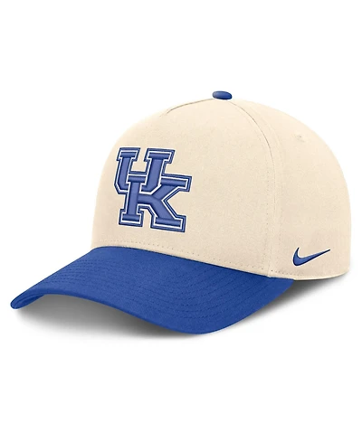 Nike Men's and Women's Natural/Royal Kentucky Wildcats Campus Prep Rise Adjustable Hat