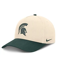 Nike Men's and Women's Natural/Green Michigan State Spartans Campus Prep Rise Adjustable Hat