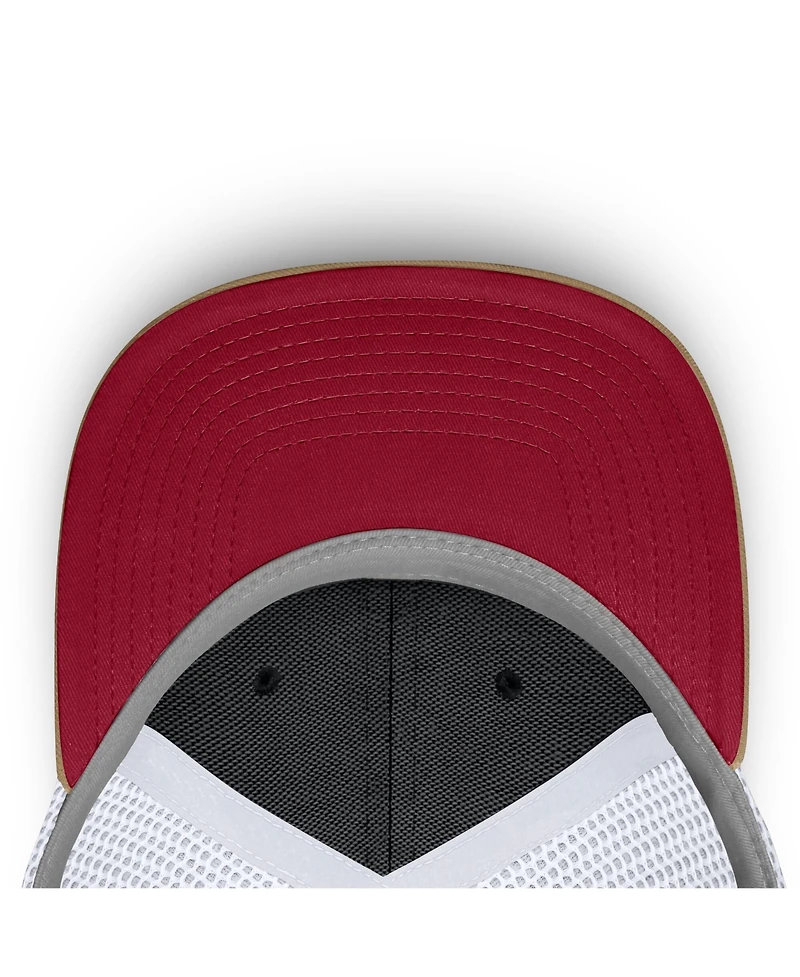 Nike Men's and Women's Beige/Crimson Alabama Crimson Tide Primetime Arched Trucker Adjustable Hat