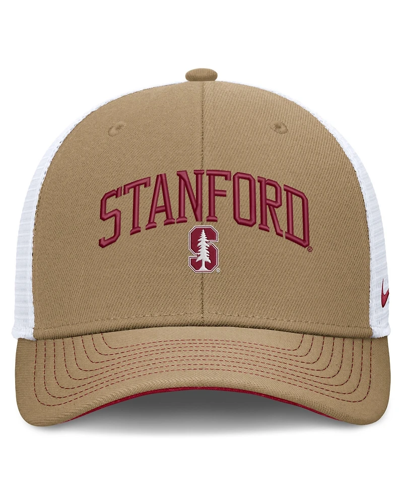 Nike Men's and Women's Beige/Cardinal Stanford Cardinal Primetime Arched Trucker Adjustable Hat