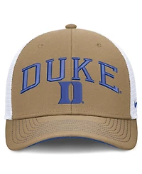 Nike Men's and Women's Beige/Royal Duke Blue Devils Primetime Arched Trucker Adjustable Hat