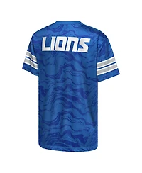 Outerstuff Big Boys and Girls Blue Detroit Lions Slant Route Performance T-Shirt