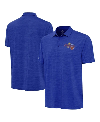 Men's Antigua Heather Blue New York Knicks 2026 Nba Finals Champions Layout Polo