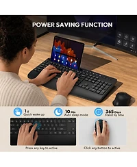 Lofree Wireless Silent-Typing Ergonomic Keyboard and Mouse Combo, Compatible with Pc and Mobile Devices
