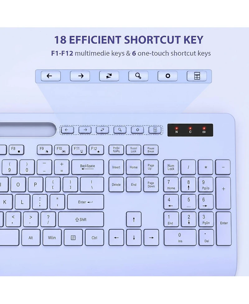 Lofree Wireless Ergonomic Silent-Typing Keyboard and Mouse Combo Compatible with Mobile Devices, Tablets, and Computers