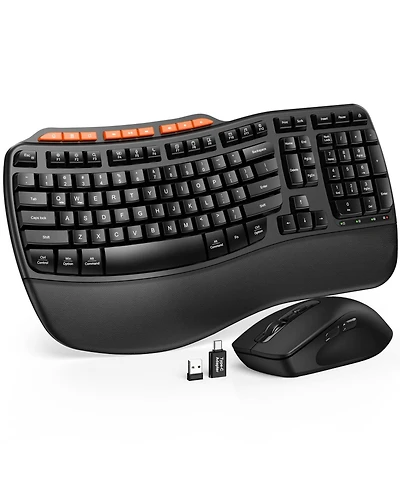 Lofree Wireless Ergonomic Adjustable Keyboard and Mouse Combo, Compatible with Windows macOS