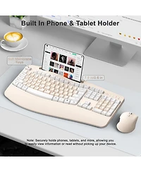 Lofree Wireless Ergonomic Keyboard and Mouse Combo for Pc/Mac