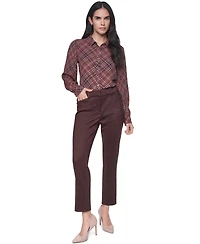 Tommy Hilfiger Women's Mid-Rise Straight Faux Suede Pants