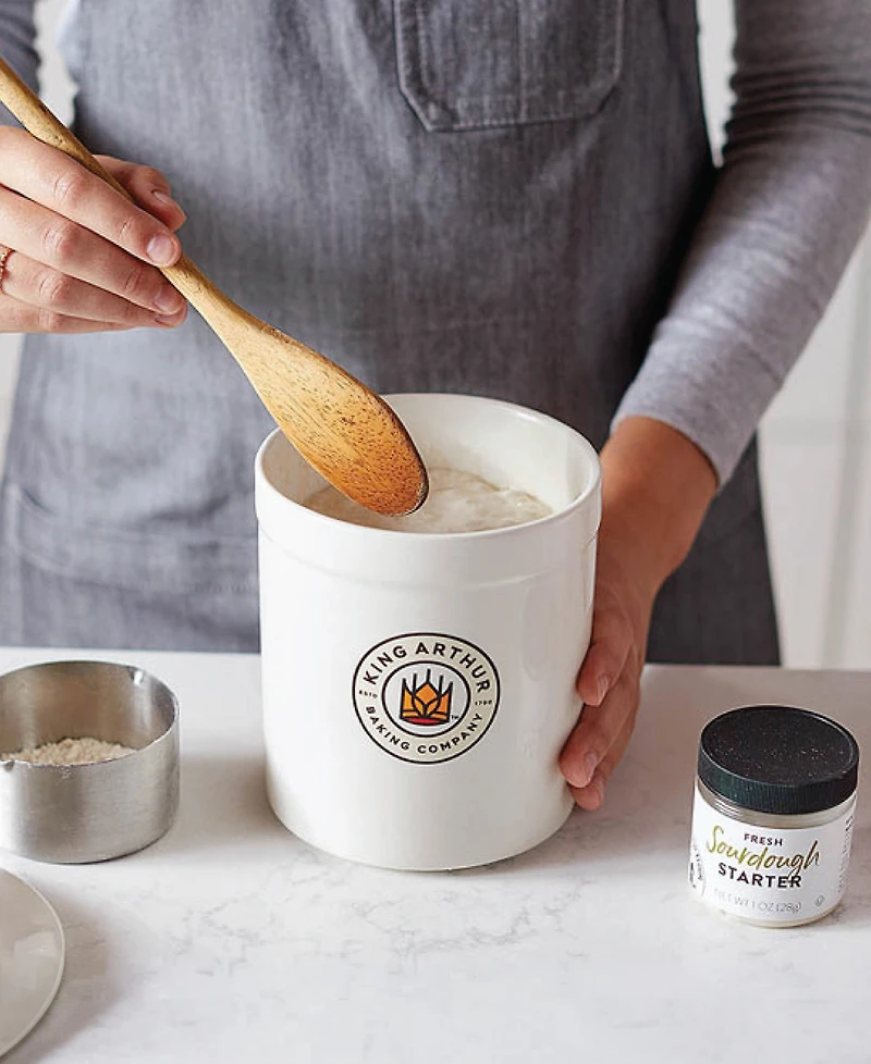 King Arthur Baking Company Ceramic 1-Quart Classic Sourdough Storage Crock with Lid