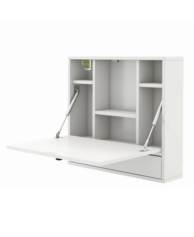 Sugift Wall-Mount Floating Desk Foldable Space-Saving Laptop Workstation