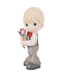 Precious Moments Boy Holding Rose Figurine