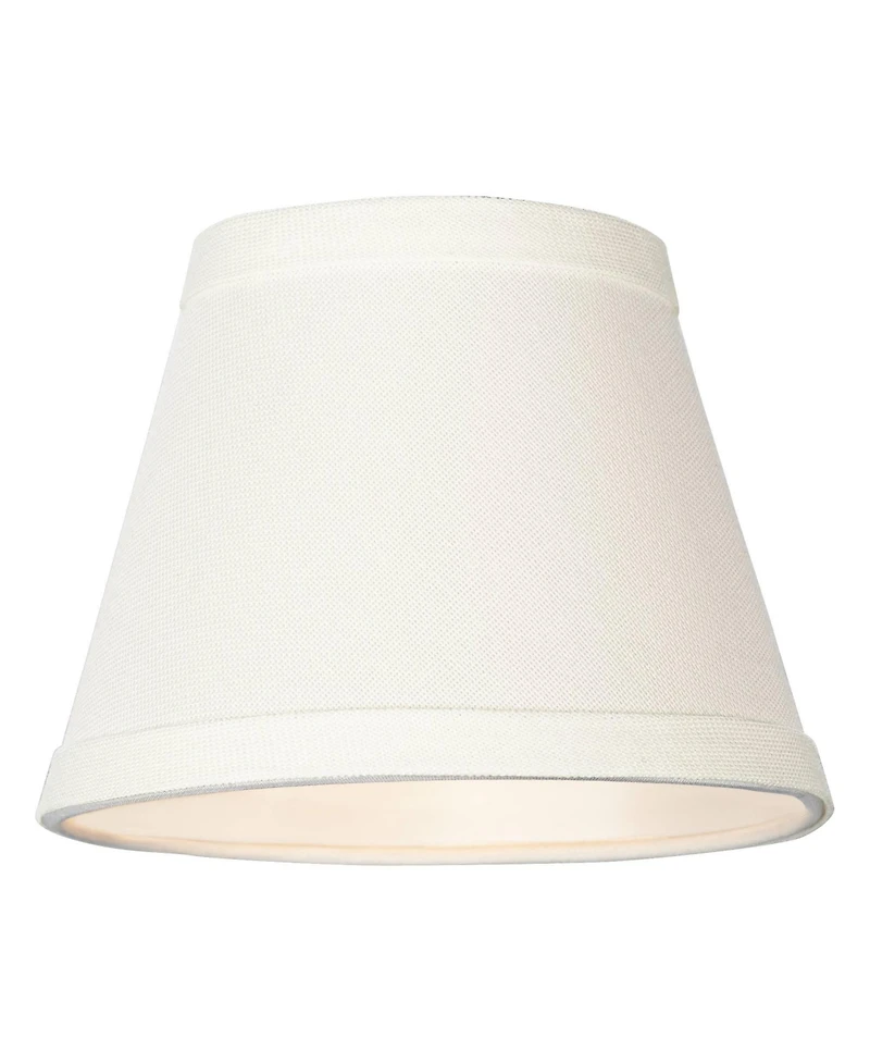 Springcrest Set of 2 Empire Chandelier Shades Cream Small 3" Top x 5" Bottom x 4" High Candelabra Clip-On Fitting