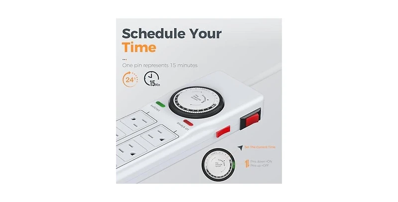 Tessan Power Strip with Usb Charging with 4 Feet for Home, Office and Travel