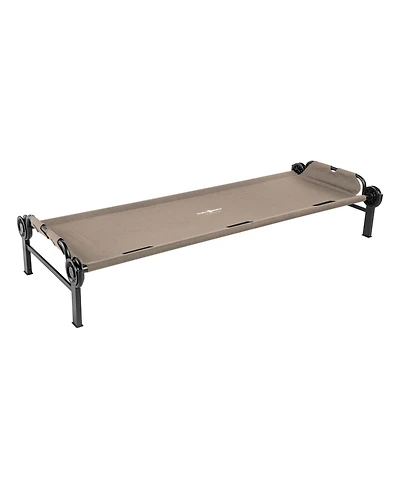Disc-o-Bed Single Cot, Portable Sleep Solution for Tents and Cabins, Tan, Large