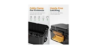 Tessan IP54 Outdoor Waterproof Electrical Connection Box, Large 6-Port Extension Cord Cover for Power Strips, Plugs, Timers & Holiday Lights, Black