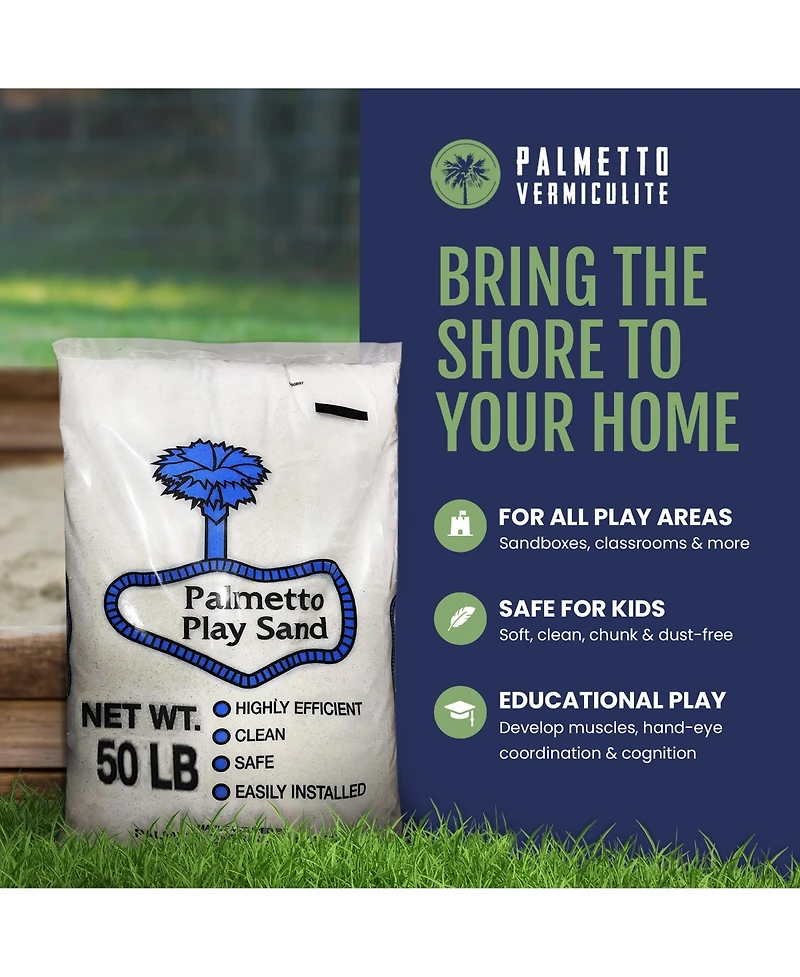 Palmetto 120 Pack Natural Play Sand for Sand Box, Play Areas, Home, 50 Lb, Creme
