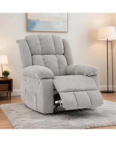 Oversized Recliner Chair for Adults Ergonomic Manual Recliner, Extra Wide Upholstery Comfortable Lounge Sofa for Living Room Bedroom for Elderly
