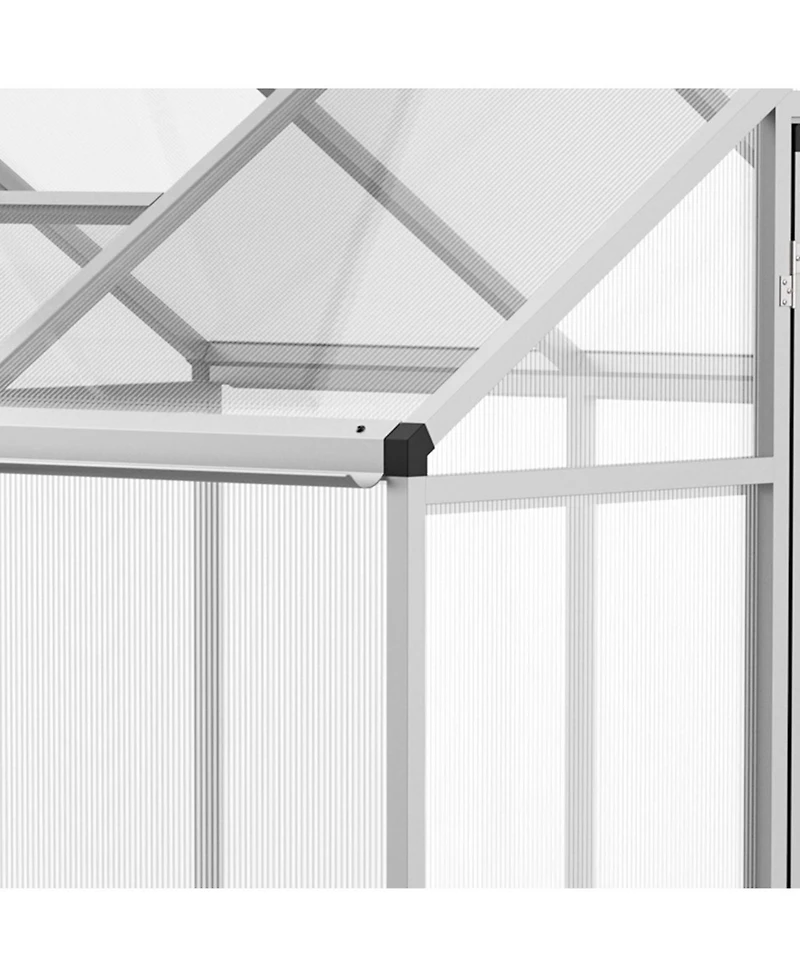 6 x Ft Walk-in Aluminum Greenhouse with Sections, Outdoor Garden Plant House for Backyard Patio and Balcony