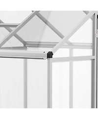 6 x Ft Walk-in Aluminum Greenhouse with Sections, Outdoor Garden Plant House for Backyard Patio and Balcony
