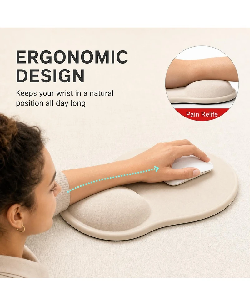Lofree Gel Wrist Rest Ergonomic Non-Slip Mouse Pad for Wired, Wireless, Optical & Mechanical Mice