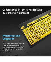 Lofree Large Print Wired Keyboard High Contrast Oversized Letters For Low Vision