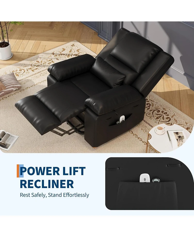 gaomon Heat and Massage Electric Power Lift Recliner Sofa Chair for Seniors, Living Room