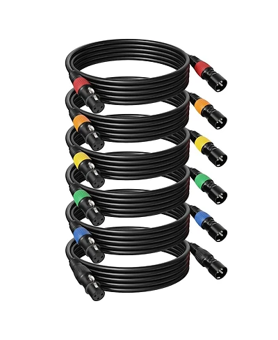 Lofree Balanced Oxygen-Free Copper Xlr Microphone Cables, 6-Pack, 25 ft.