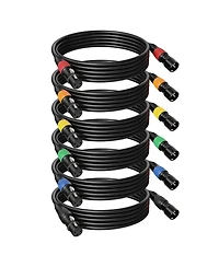 Lofree Balanced Oxygen-Free Copper Xlr Microphone Cables, 6-Pack, 25 ft.