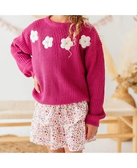 Sweet Wink Baby Girls Floral Applique Sweater