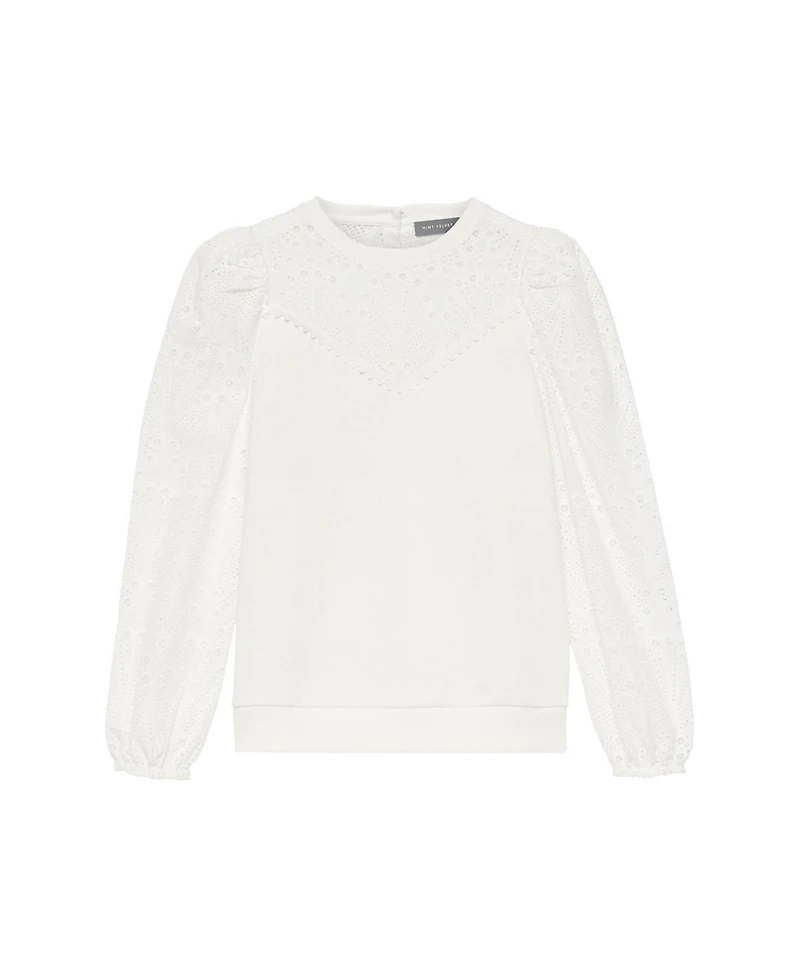 Mint Velvet Women's Broderie Lace Long-Sleeve Sweatshirt
