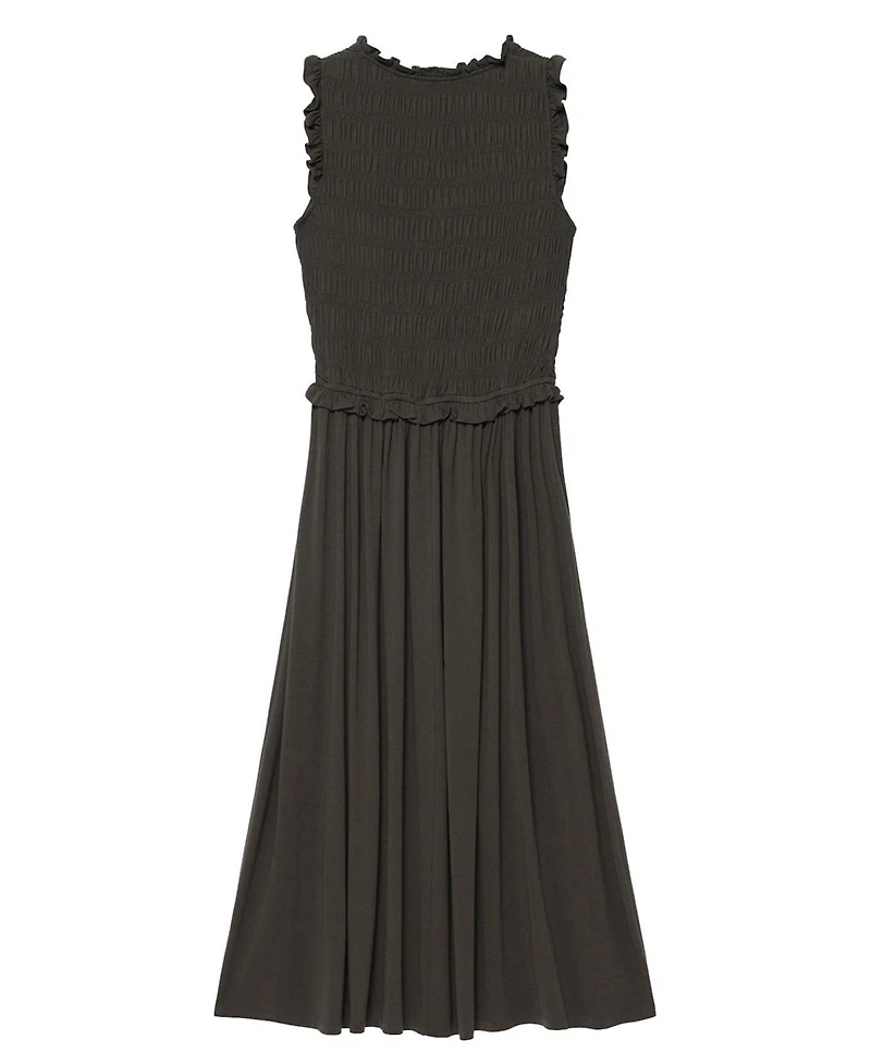 Mint Velvet Women's Shirred Ruffle Midi Dress