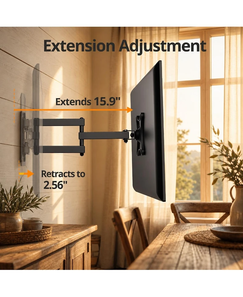 Lofree Full-Motion Heavy-Gauge Steel Tv Wall Mount, Fits 13"-32" Flat and Curved TVs