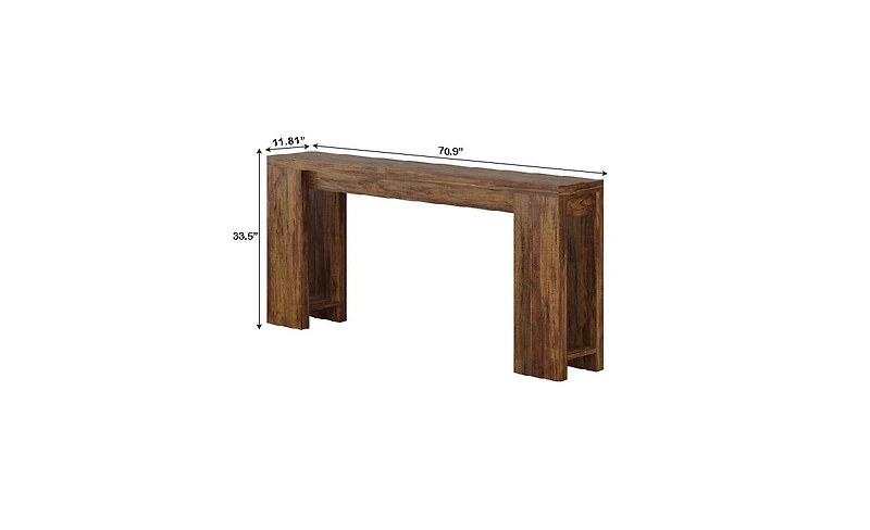 Slickblue 70.9" Farmhouse Wood Console Table for Sofa or Entryway