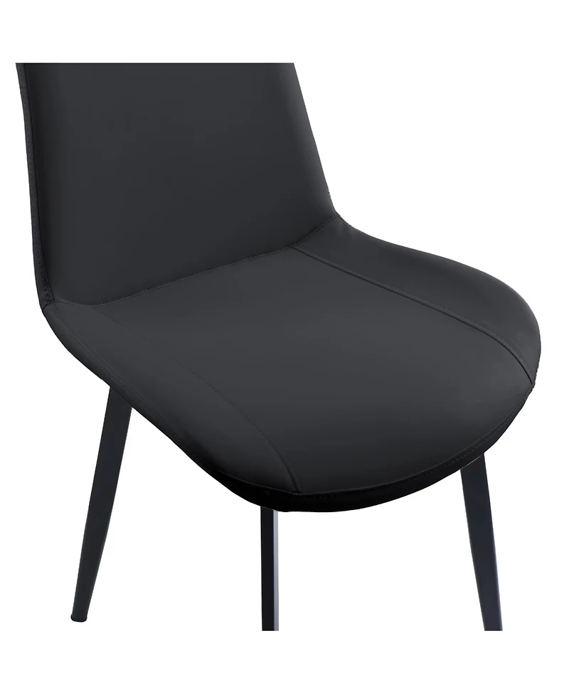 Flynama Set of 2 Pu Leather Dining Chairs, Carbon Steel Metal Legs 330 Lbs Weight Capacity