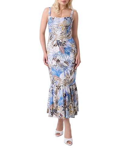 Guess Women's Rory Linen-Blend Ruffled Hem Dress