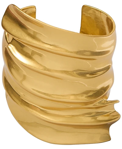 Donna Karan New York Gold-Plated Wide Folded Metal Cuff Bracelet