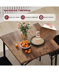 Mecale 3-Piece Square Dining Set with 2 Upholstered Chairs