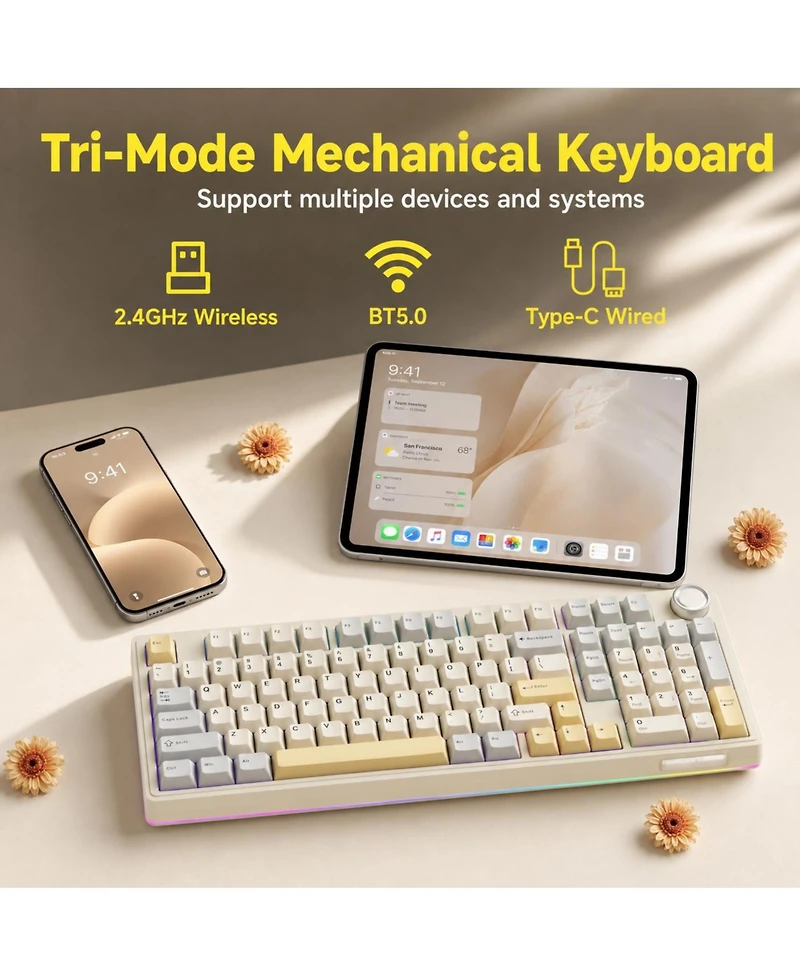 Lofree Wireless Triple-Mode Hot-Swappable Gaming Keyboard