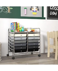 Mecale 12-Drawer Steel Frame Rolling Storage Cart